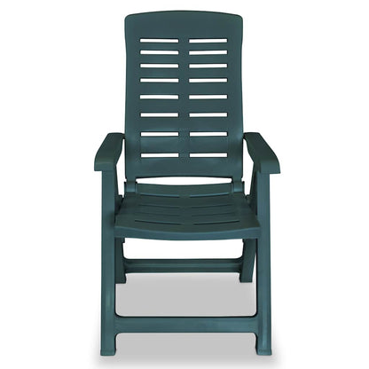 vidaXL Reclining Folding Chairs 6 pcs Plastic Green 3