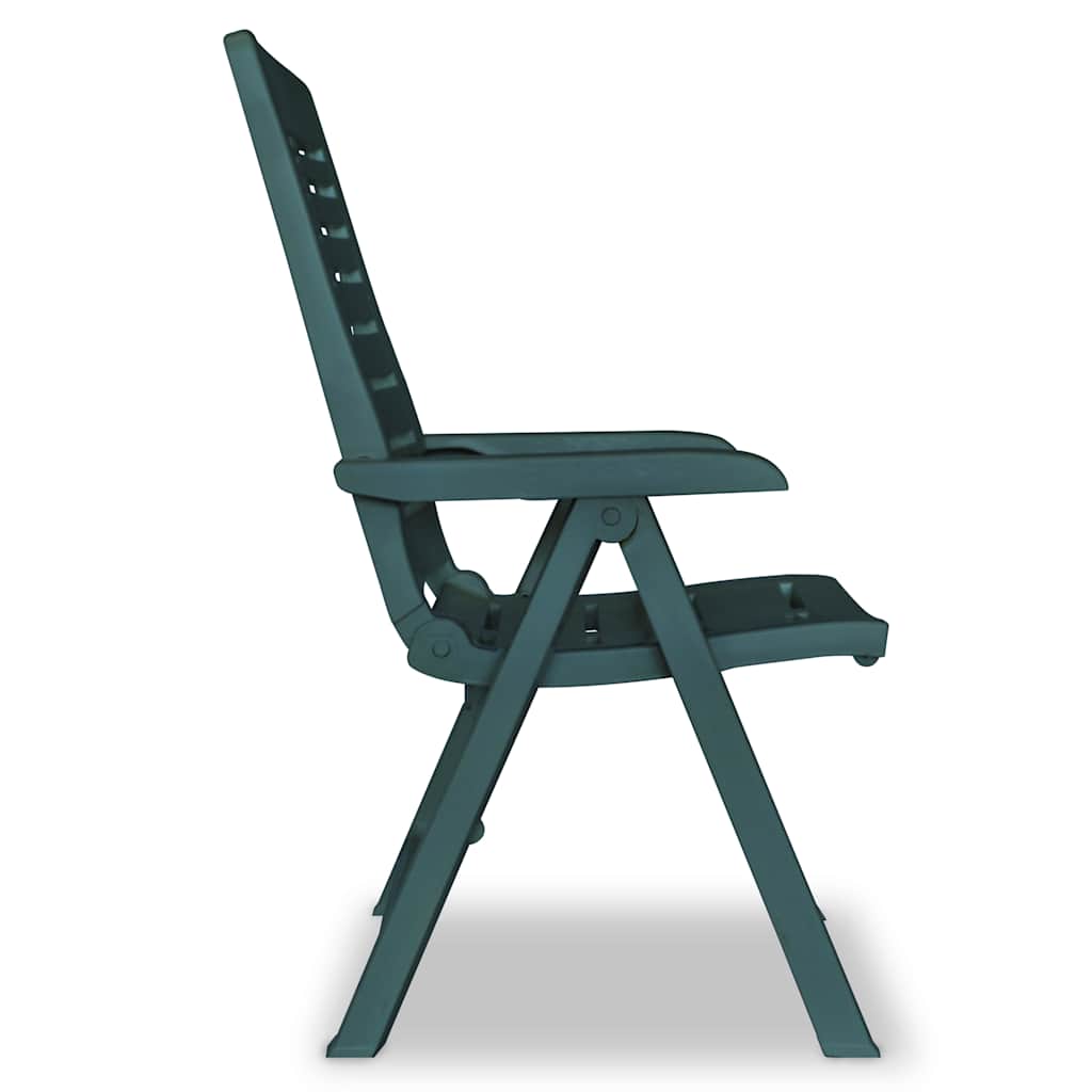 vidaXL Reclining Folding Chairs 6 pcs Plastic Green 4