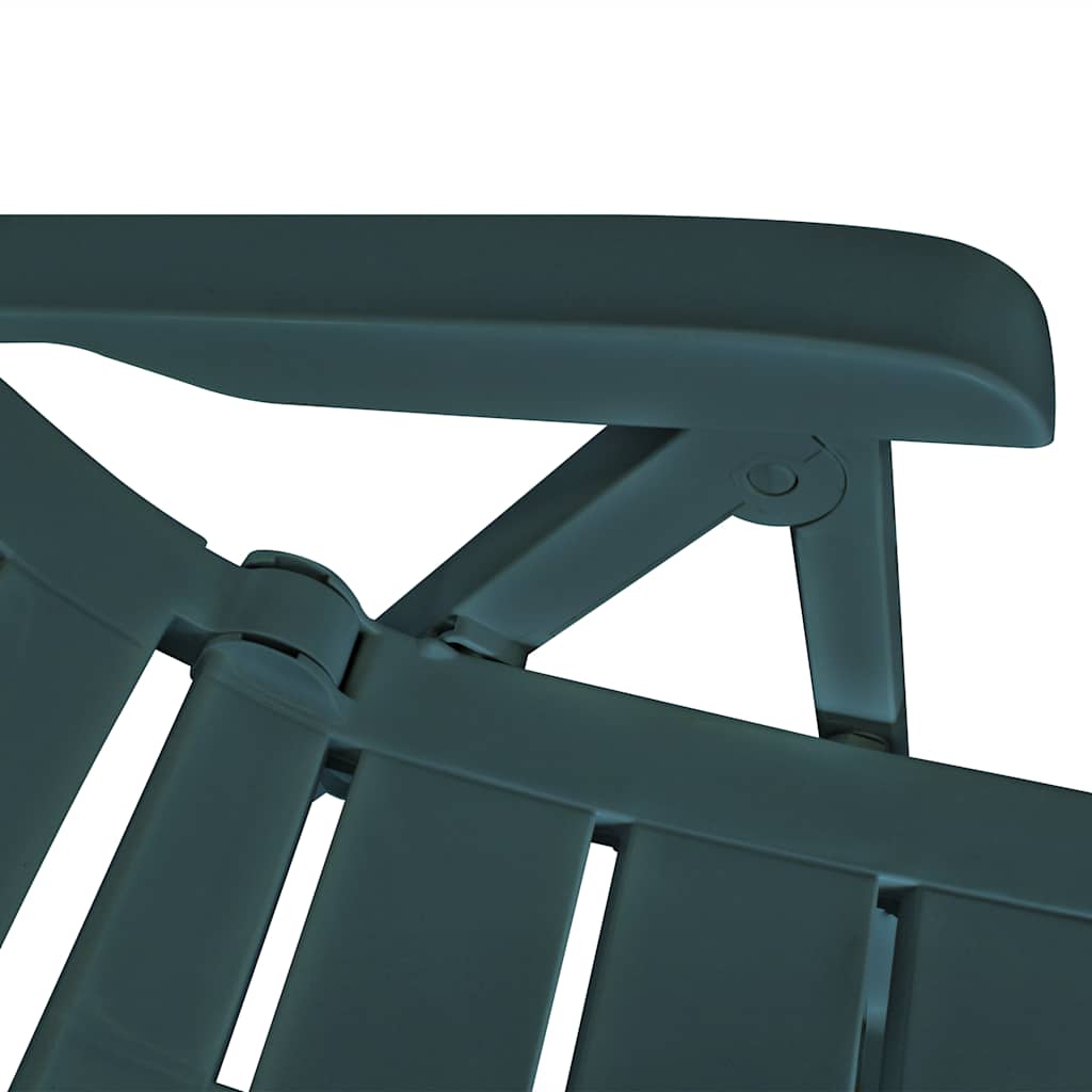 vidaXL Reclining Folding Chairs 6 pcs Plastic Green 5