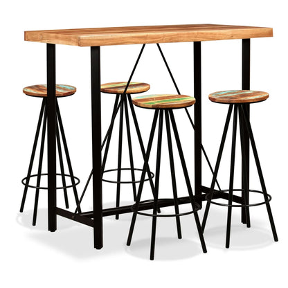 vidaXL Bar Set 5 Pieces Solid Acacia and Reclaimed Wood 1