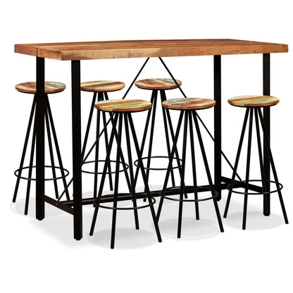 vidaXL Bar Set 7 Pieces Solid Acacia and Reclaimed Wood 1