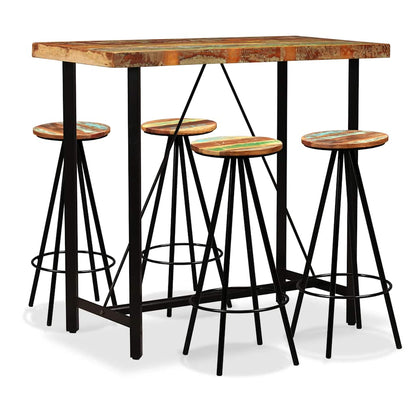 vidaXL Bar Set 5 Pieces Solid Reclaimed Wood 1