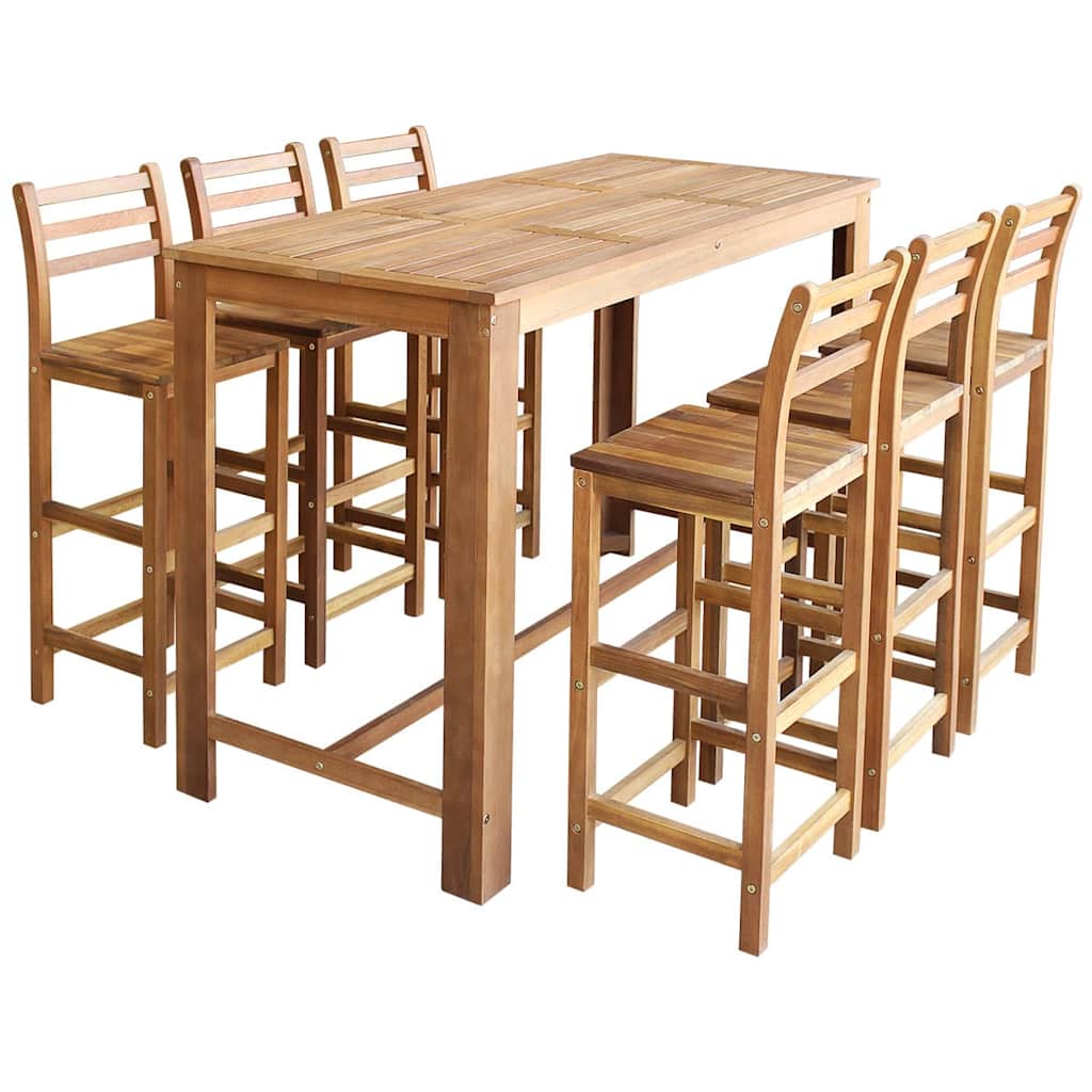 246671 vidaXL Bar Table and Chair Set 7 Pieces Solid Acacia Wood 1