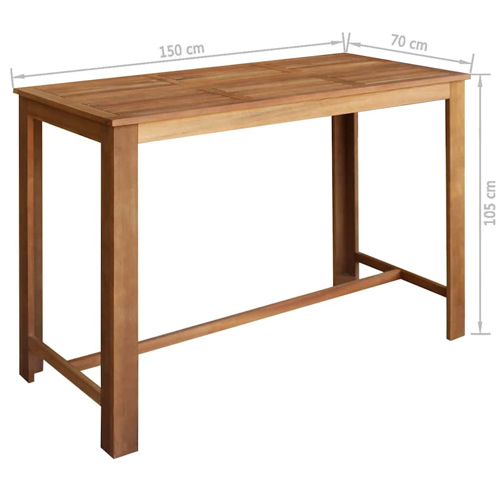246671 vidaXL Bar Table and Chair Set 7 Pieces Solid Acacia Wood 5