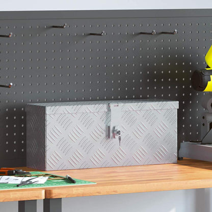 Storage Box Aluminium Silver 48.5 cm 20 cm 14 cm