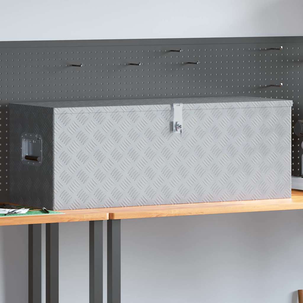 Storage Box Aluminium Silver 110.5 cm 40 cm 38.5 cm