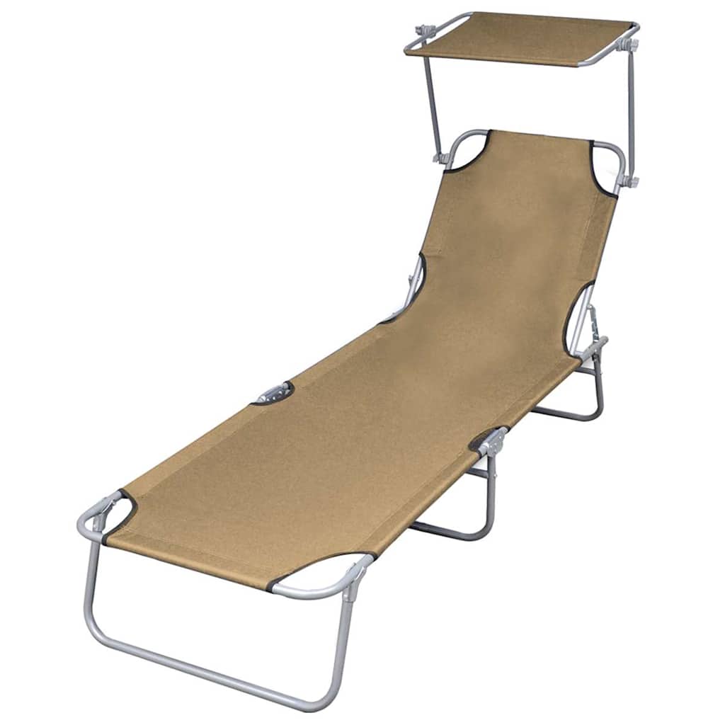 Sun Lounger Polyester Taupe 1 pcs