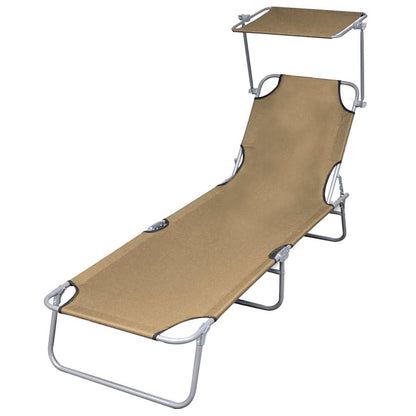 Sun Lounger Polyester Taupe 1 pcs