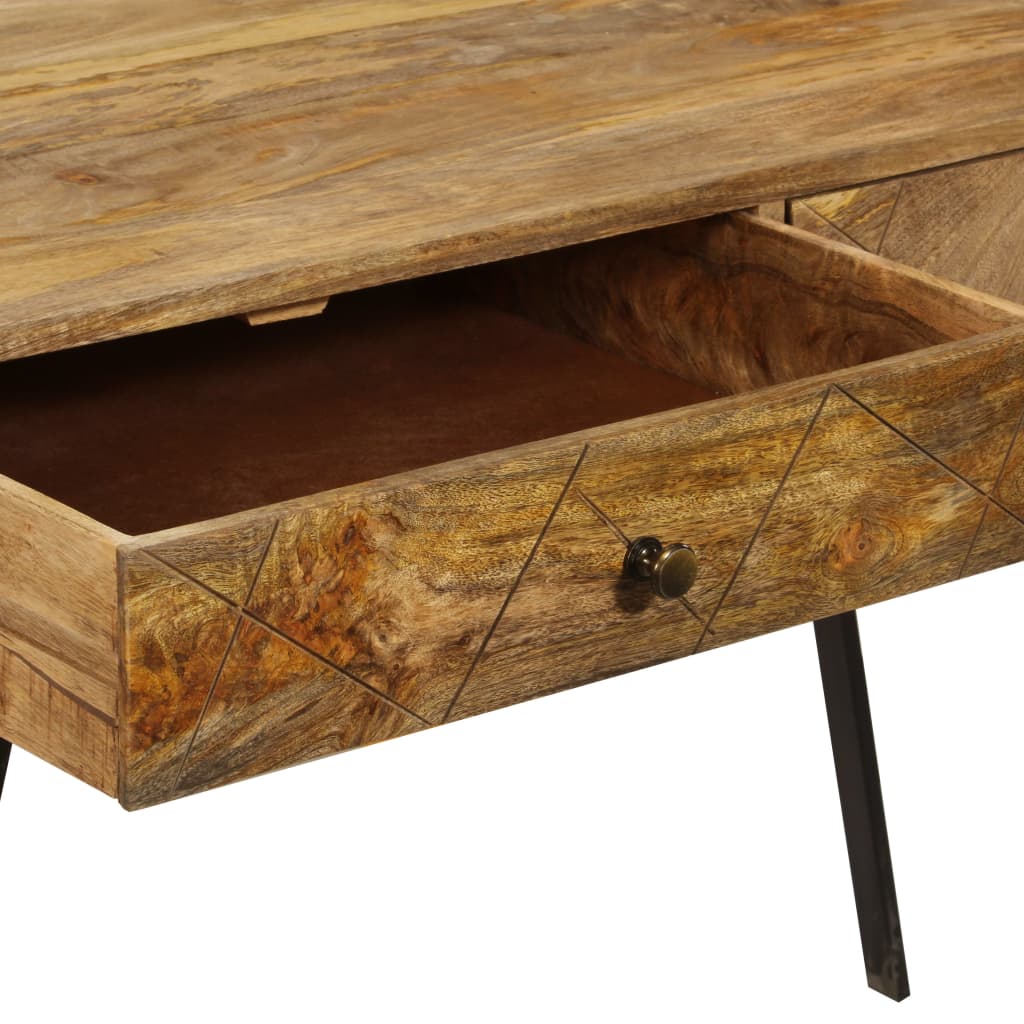 vidaXL Writing Desk with Drawers Solid Mango Wood 110x50x76 cm