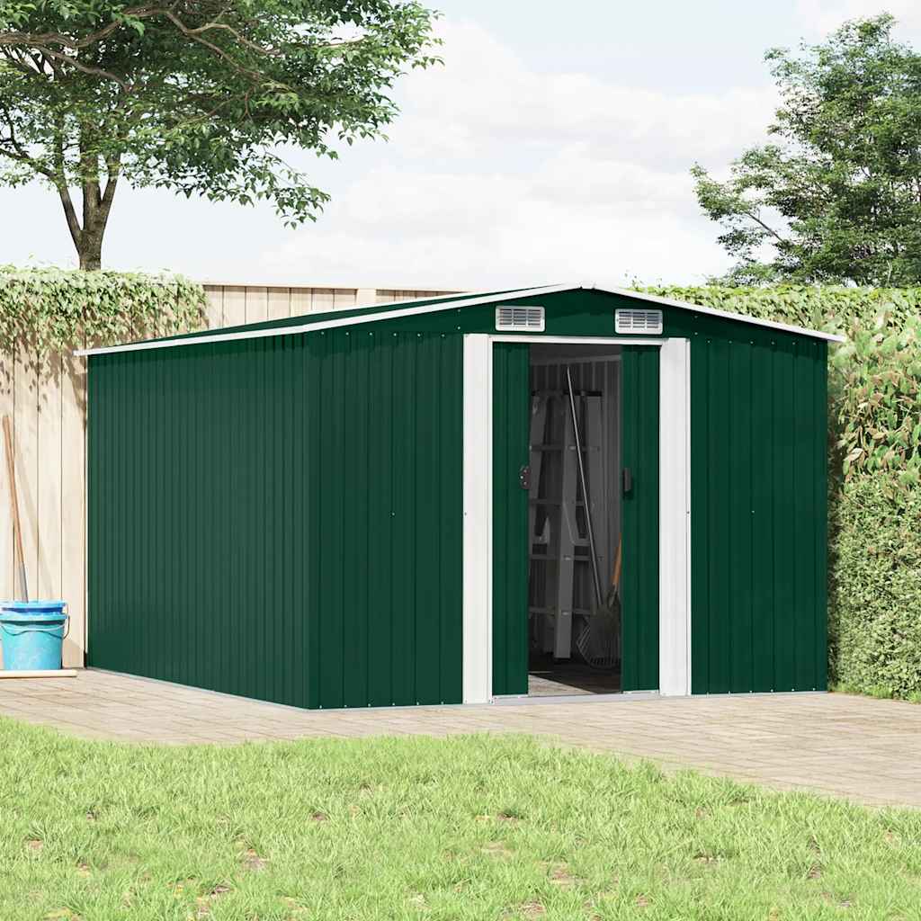 vidaXL Garden Shed 257x298x178 cm Metal Green 1