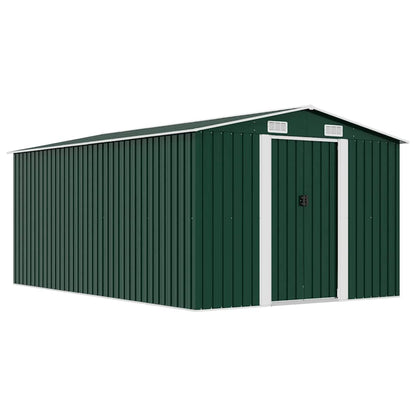 vidaXL Garden Shed 257x392x181 cm Metal Green 1