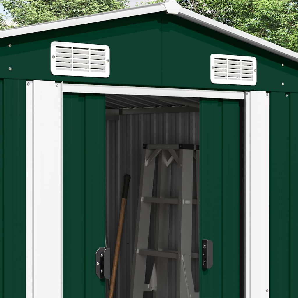 vidaXL Garden Shed 257x392x181 cm Metal Green 3