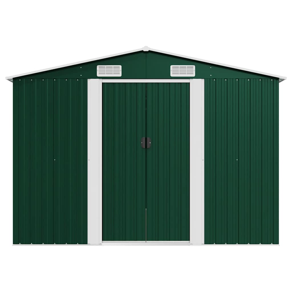 vidaXL Garden Shed 257x392x181 cm Metal Green 5