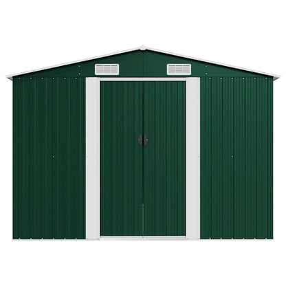 vidaXL Garden Shed 257x392x181 cm Metal Green 5