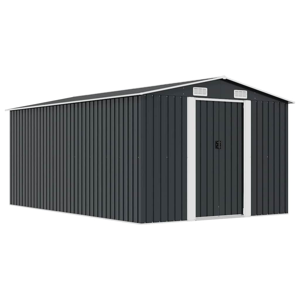 vidaXL Garden Shed 257x392x181 cm Metal Anthracite 1