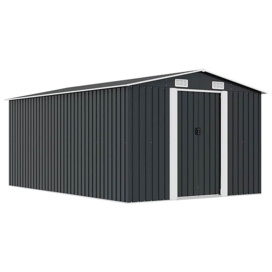 vidaXL Garden Shed 257x392x181 cm Metal Anthracite 1