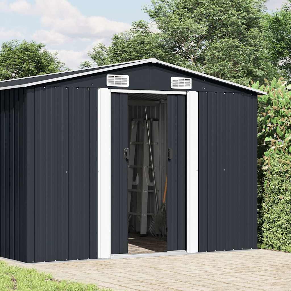 vidaXL Garden Shed 257x392x181 cm Metal Anthracite 2