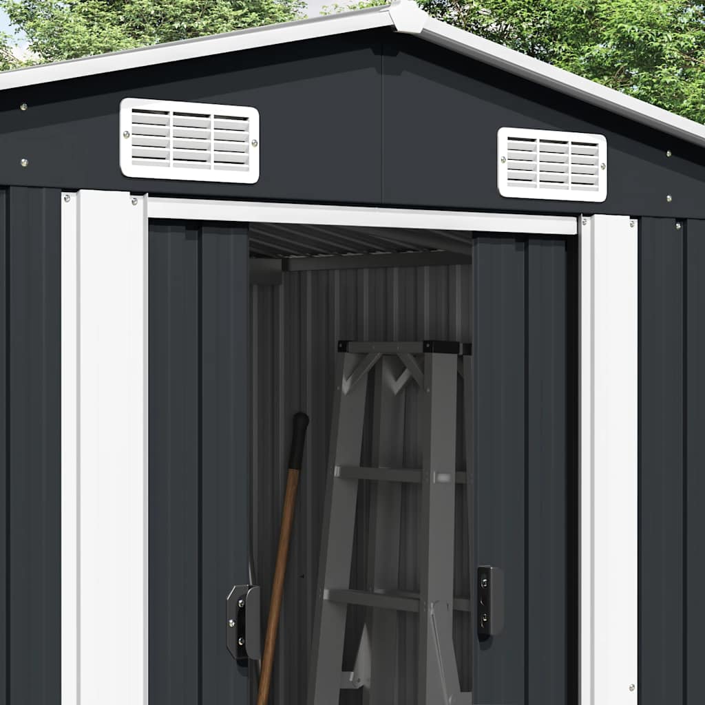vidaXL Garden Shed 257x392x181 cm Metal Anthracite 3