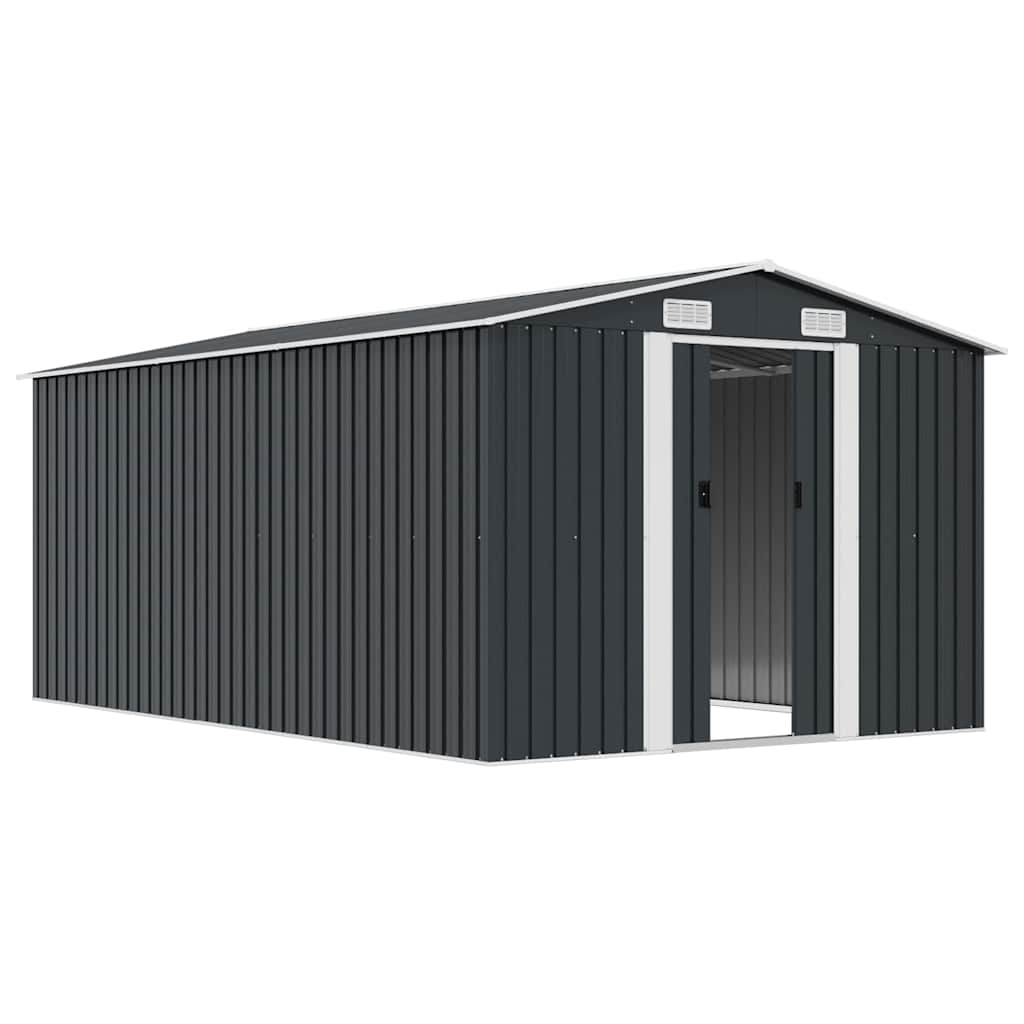 vidaXL Garden Shed 257x392x181 cm Metal Anthracite 4