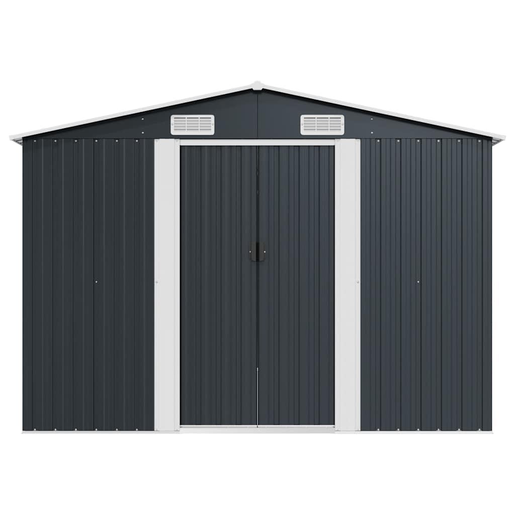 vidaXL Garden Shed 257x392x181 cm Metal Anthracite 5