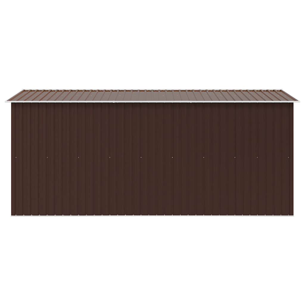vidaXL Garden Shed 257x392x181 cm Metal Brown 6