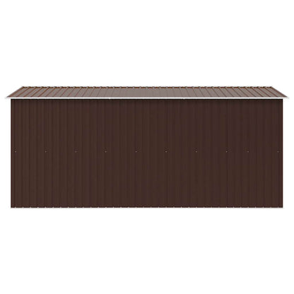 vidaXL Garden Shed 257x392x181 cm Metal Brown 6
