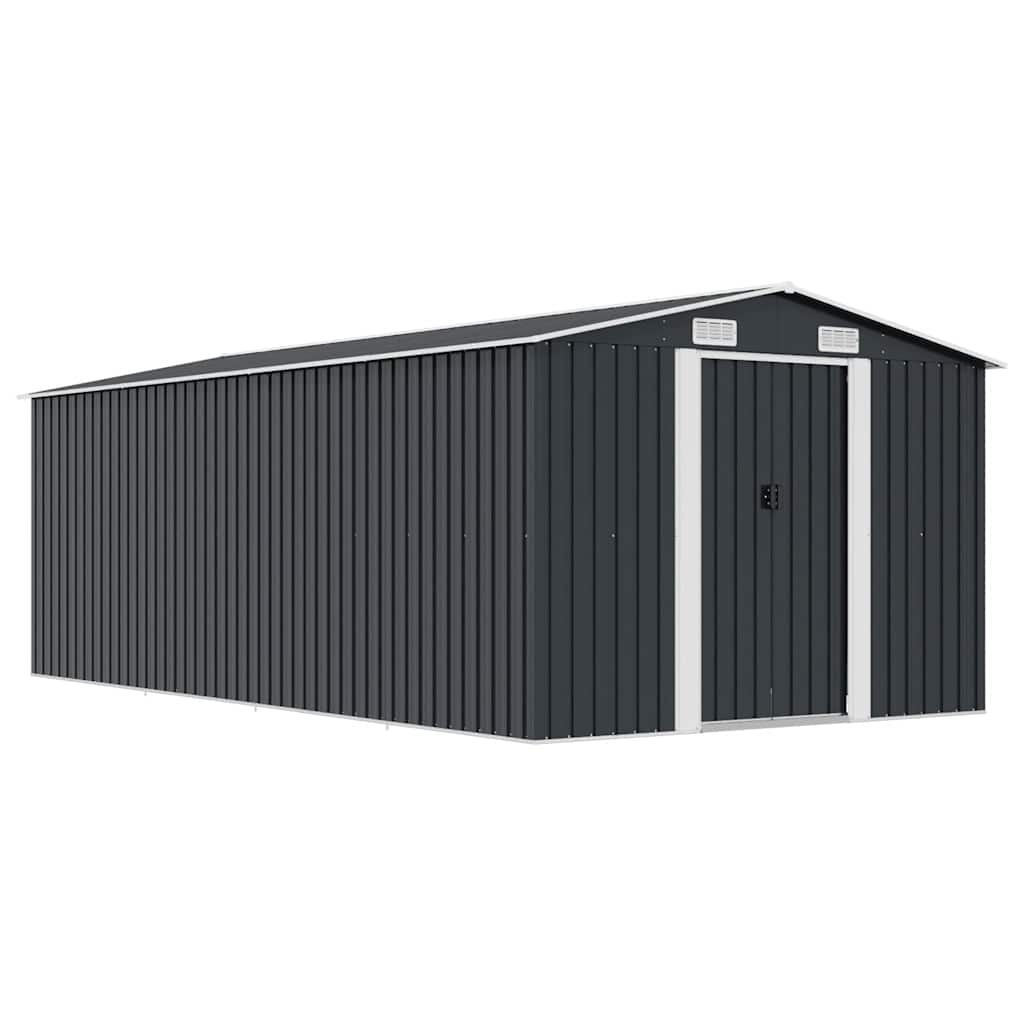 vidaXL Garden Shed 257x489x181 cm Metal Anthracite 1