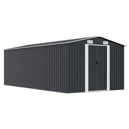vidaXL Garden Shed 257x489x181 cm Metal Anthracite 1