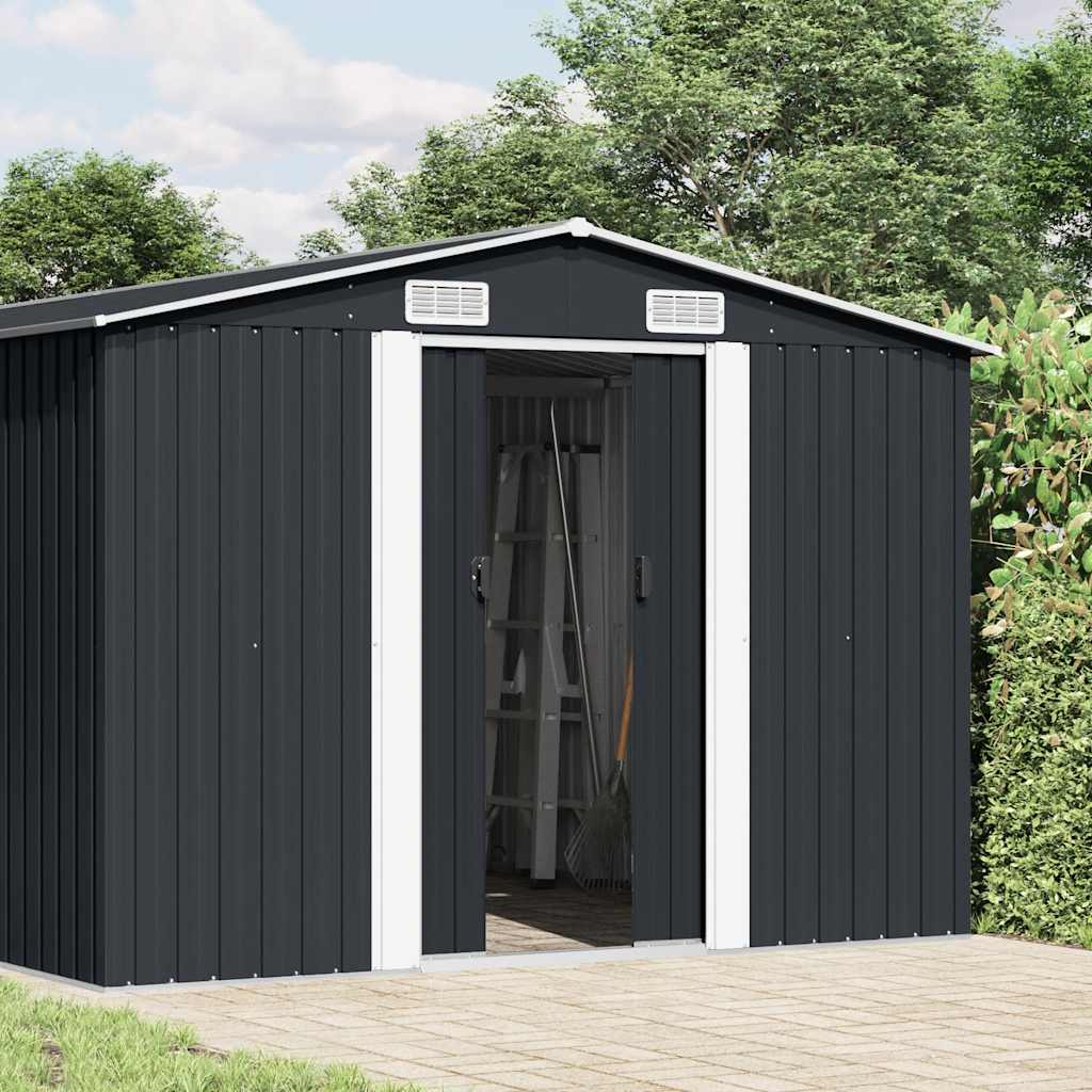 vidaXL Garden Shed 257x489x181 cm Metal Anthracite 2