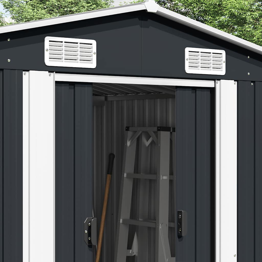 vidaXL Garden Shed 257x489x181 cm Metal Anthracite 3