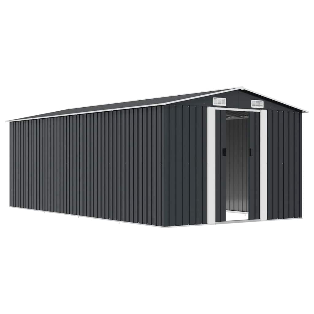 vidaXL Garden Shed 257x489x181 cm Metal Anthracite 4