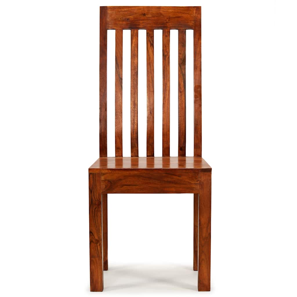 vidaXL Dining Chair | Set of 6 | Brown | Solid acacia wood | Standard | Durable 3