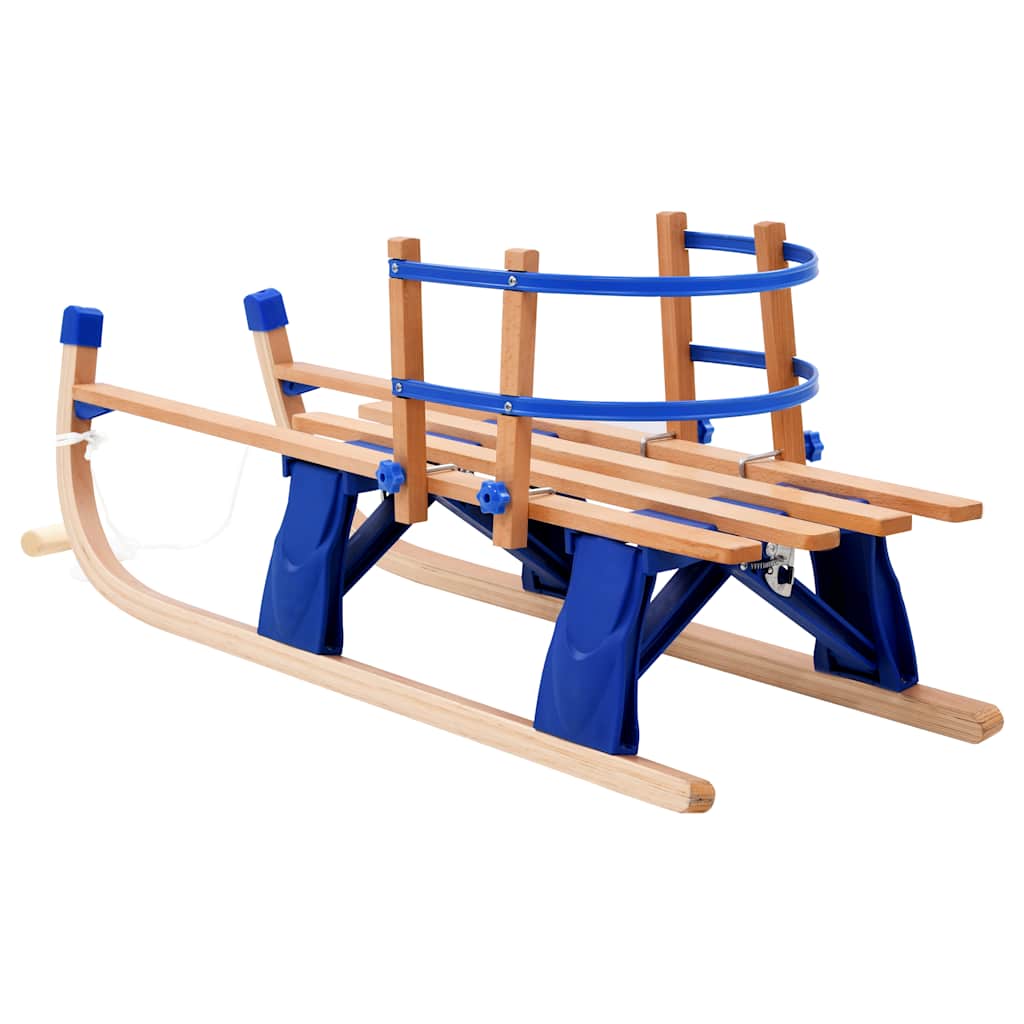 Folding Sledge Wood 110 cm With backrest