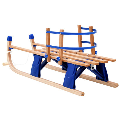 Folding Sledge Wood 110 cm With backrest