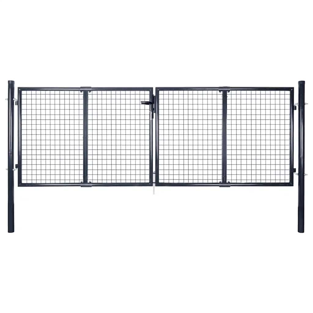 Mesh Garden Gate Galvanised Steel Grey 300 x 75 cm