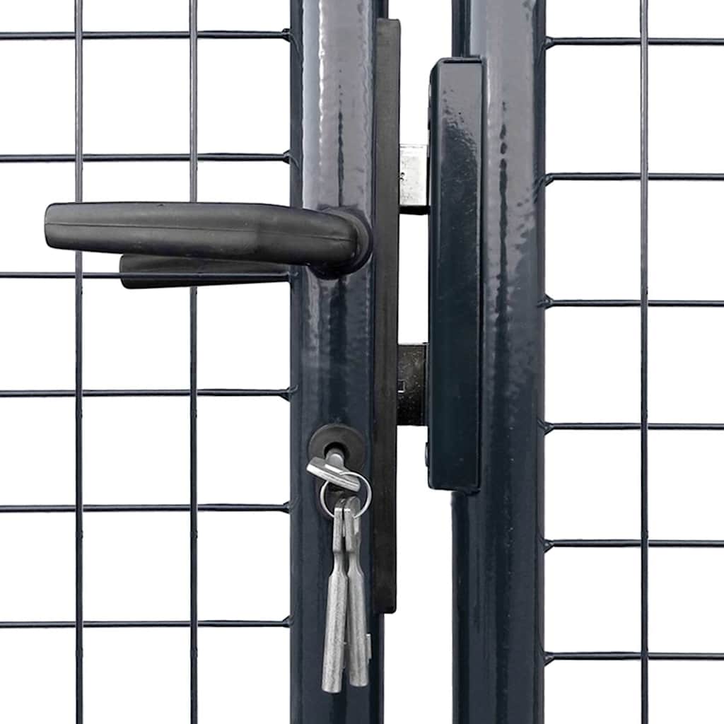 vidaXL Mesh Garden Gate Galvanised Steel 300x200 cm Grey 4