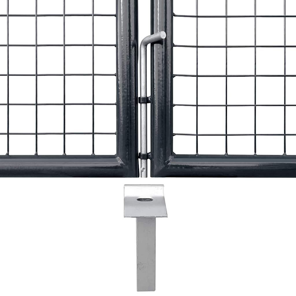 vidaXL Mesh Garden Gate Galvanised Steel 300x200 cm Grey 6