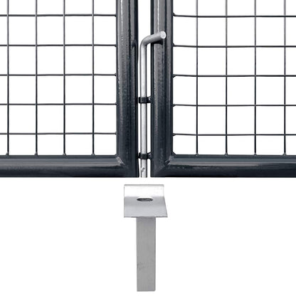 vidaXL Mesh Garden Gate Galvanised Steel 300x200 cm Grey 6
