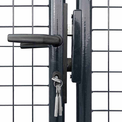 vidaXL Mesh Garden Gate Galvanised Steel 400x175 cm Grey 3