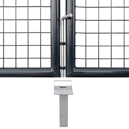 vidaXL Mesh Garden Gate Galvanised Steel 400x175 cm Grey 4