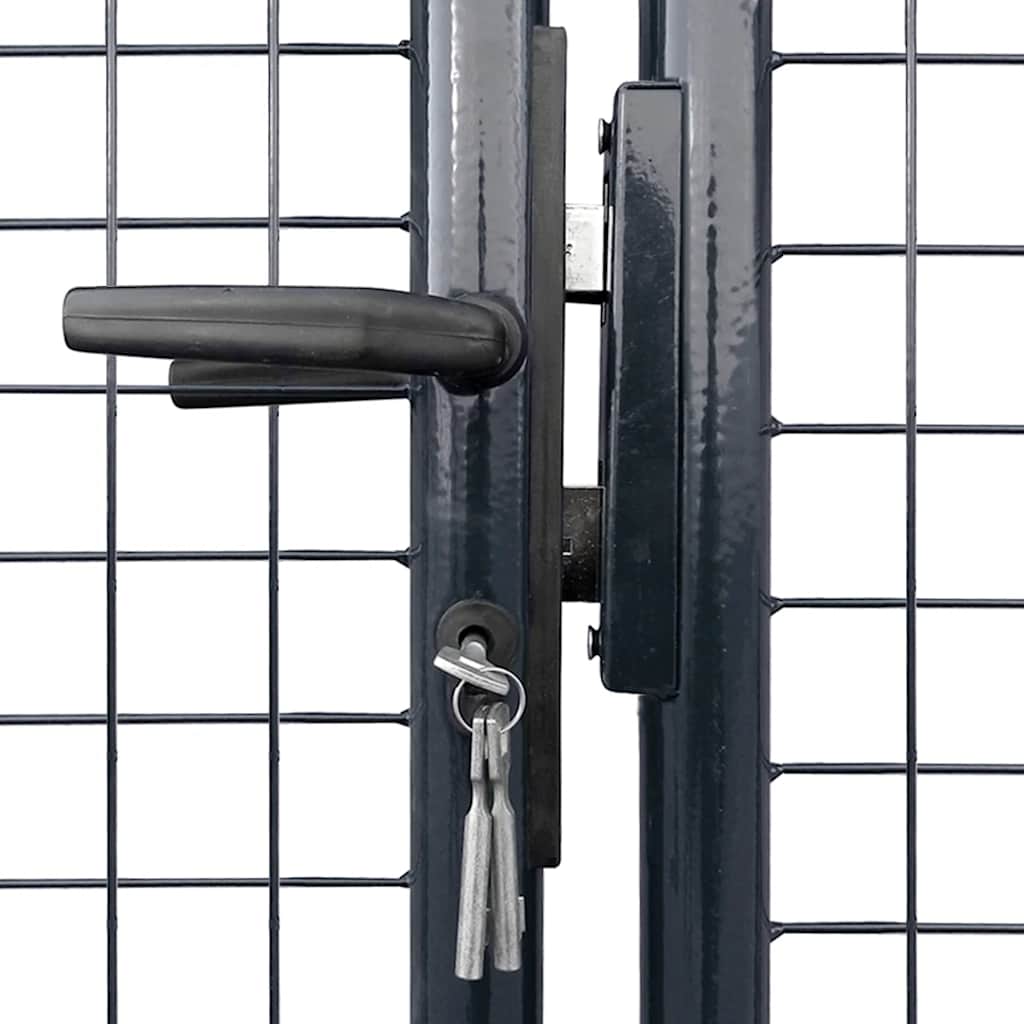 vidaXL Mesh Garden Gate Galvanised Steel 400x200 cm Grey 3