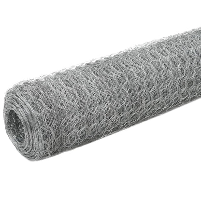 Chicken Wire Fence Steel with PVC Coating 25x1,2 m Silver 1.5 m