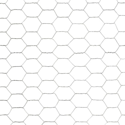 Chicken Wire Fence Steel with PVC Coating 25x1,2 m Silver 1.5 m