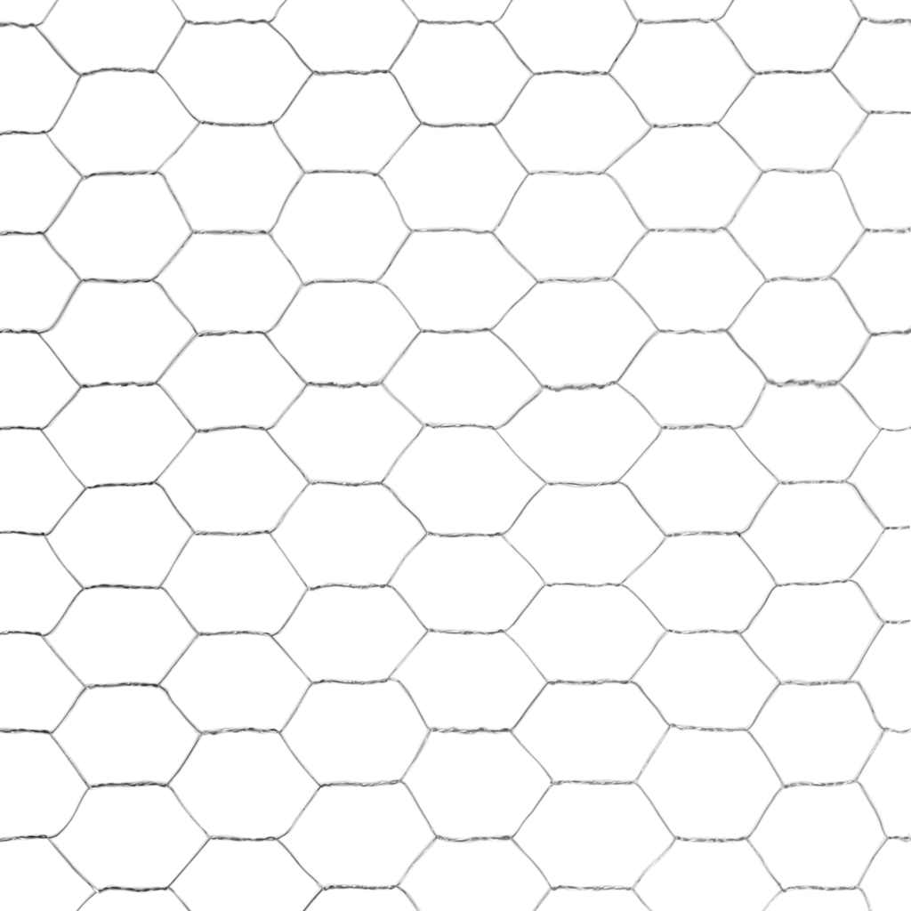 Chicken Wire Fence Steel with PVC Coating 25x1,2 m Silver 1.5 m