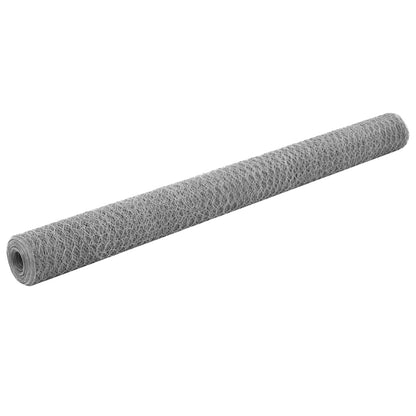 Chicken Wire Fence Steel with PVC Coating 25x1,2 m Silver 1.5 m