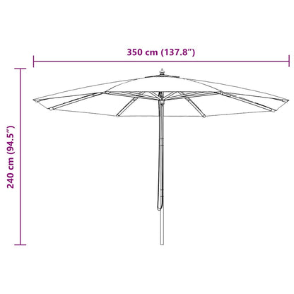 Outdoor Parasol with Wooden Pole 350 cm Sand white