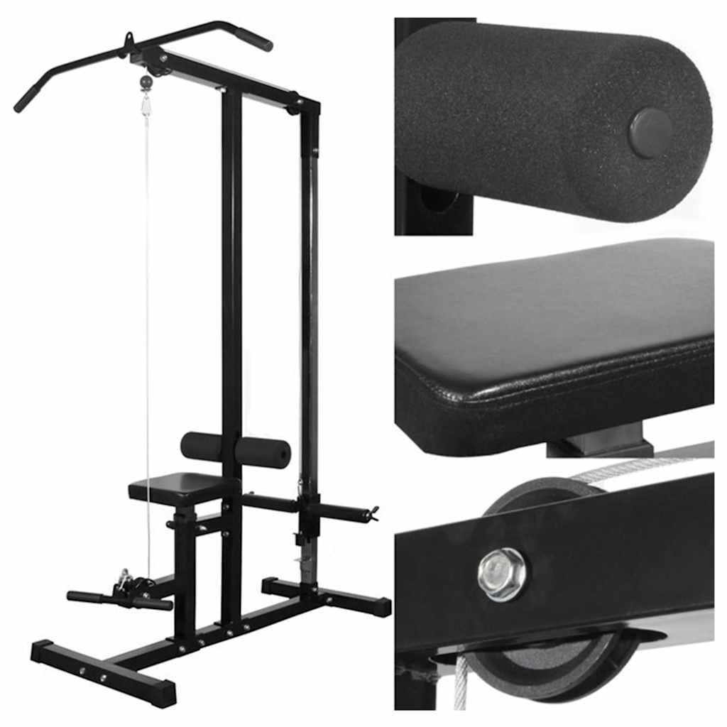 vidaXL Power Tower with Barbell and Dumbbell Set 60,5 kg 5