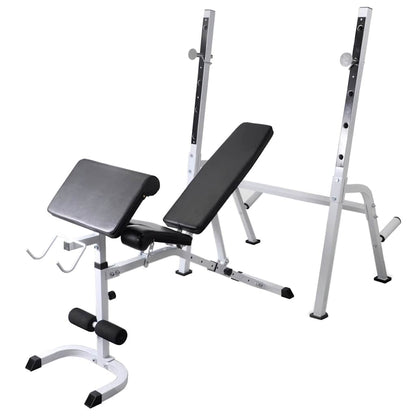 vidaXL Workout Bench with Weight Rack, Barbell and Dumbbell Set 60,5kg 2