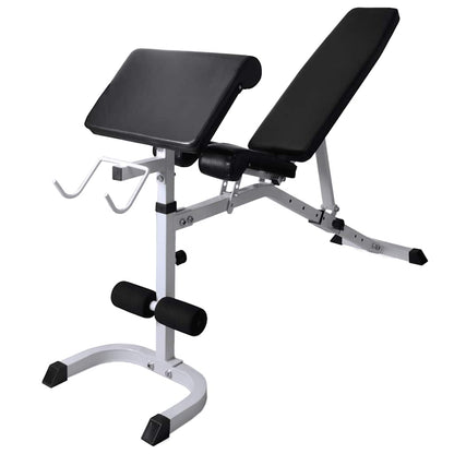 Workout Bench with Weight Rack, Barbell and Dumbbell 60.5 kg