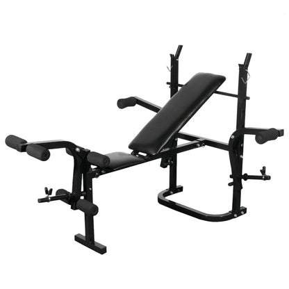 Weight Bench with Weight Rack, Barbell and Dumbbell 60.5 kg